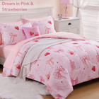 Twin Comforter Set For Girls-3 Pieces Pink Bow Twin Bedding Sets For Kids  1 Com