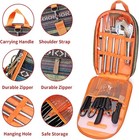 27-piece Portable Camping Kitchen Utensil Set  Stainless Steel Cookware Kit