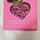 Ahh  Larm Super Loud Personal Safety Alarm Heart Panic Button Led Pink Glitter
