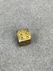 Vintage Antique Solid Heavy Brass 1 Dice Or Die Cube Paperweight Gambling