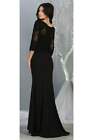 Womens Dresses For Mother Of The Bride Long Scoop 3 4 Sleeves Trumpet Plus Size
