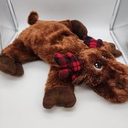 Dan Dee Brown Moose Plush 23  Plaid Antlers Floppy Sewn Eyes Lays Flat 2017