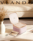 Pink Travel Jewelry Organizer Velvet Zipper Pouches Gift For Women Girls