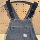 Men   s 32x30 Carhartt Gray Double Knee Work Overalls Bibs Dr2987-m Distressed 