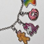 Jojo Siwa Charm Necklace 5 Enamel Removable Clips Unicorn Bow Donut Viacom 2018