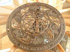 Antique Adams Co  Cast Iron Round Floor Grate Register 1897 Dubuque Iowa 15 5 