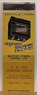 K M Cox Standard Service Station Rose Hill Ia Iowa Grant Battery Matchbook Cover