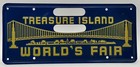 Vintage Treasure Island World s Fair Embossed License Plate 1939 San Francisco
