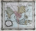 1766 Brion Map Asia India China Thailand Vietnam Singapore Malaysia Philippines