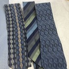 Lot Of 7 Men   s Neckties Blue Assorted Patterns Craft Repair As Is