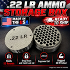  22 Lr Ammo Storage Box 55 Round Twist Lock Lid 3d Printed Black Empty
