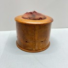 James Libby Primitive Antique American Wood Sewing Box Spool Holder Pin Cushion