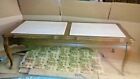 Mid Century Italian Provincial Inset White Marble Top 45 wx20 dx15 h Coffeetable