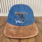 Bud Light Tuff Hedeman Strapback Hat Cap Blue Denim Brown Bull Riding Rodeo Beer