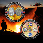El15-12 California Wildfires Lafd Lapd Fire Police Challenge Coin Cal Fire Cal G