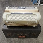 Antique Royal Accordion Mother Of Pearl With Original Blue Velvet Case