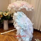 Blue pink Lolita Umbrella Parasol Costume Accessory Cosplay Stage Prop Gift New