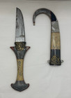 Vintage Khanjar Rare Islamic Moroccan Arabic Bronze Marble Dagger Jambiya Knife