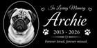 Personalized Dog Memorial Stone Granite Grave Marker Photo Engraved 6x12 Willow