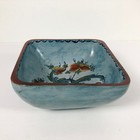 Vintage Square Hand Painted Rosemaling Wood Bowl Signed Floral Folk Art 6x6
