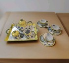 Vintage Andrea By Sadek Periwinkle violet Garden Child s Miniature Tea Set-12 Pc