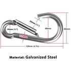 2 4 8 12 Pcs Of 4 7 Inch Carabiner Clips Galvanized Spring Snap Hook 660 Lb