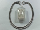 Beautiful White Stone Thai Buddha Amulet And 26  Non-tarnish Necklace