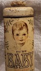 Antique Pure Baby Powder Talc Tin Awesome Graphics Nursery Toilet Bath New York