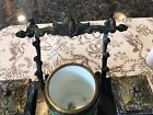1800 s Antique Solid Bronze Inkwell Ink Pot Pen Holder Stand Depose Paris France
