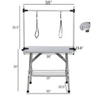 36  Folding Dog Pet Grooming Table Stainless Steel Frame Rubber Mat On Board