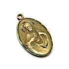 Vintage 12k Gf Bli Sacred Heart Jesus Enamel Inlay Religious Saint Medal