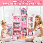  new  Barbie Dreamhouse  4-story 11 Rooms Doll House With 4 Dolls Toy Figures