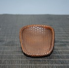 Chinese Boxwood Carving Tea Scoop Carved Wooden Woven Design Oriental Cha Ze