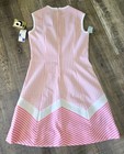 Kay Windsor Vintage Women s Dress Mod 1960s New Nos Pink White Size 16 Knit 