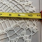 Antique Oval Crochet Peacock Feather Pattern Doily Set Of 4 White