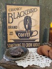 Primitive Antique Vintage Cranky Crow Bird Coffee Print Art Sign Canvas 8 X 10