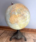 Vintage Rand Mcnally Twelve Inch Terrestrial Globe Cast Iron Base Read Descrip