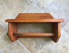Vintage Farmhouse Hand Crafted Wooden Paper Towel Holder With Shelf  14 X 6 X 9 