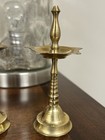 Set Of 2 Brass Kerala Diya Oil Lamp Stand Puja Home Decoration Items Temple - 5   