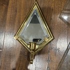 Vintage Partylite Brass Mirror Wall Sconce Candle Holder Hollywood Regency Set 