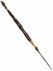 Vintage African Maasai Throwing Spear Carved Female Warrior Kenya Wood Iron 45 