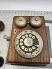 Western Electric Bell Wooden Wall Mount Rotary Dial Telephone Vintage As Is