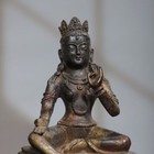 8  Antique Tibet Tibetan Buddhism Temple Bronze Gilt Green Tara Buddha Statue