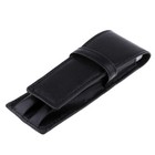 2 Slots Pencil Bag Leather Pen Case Holder Stationery  Office Supplies
