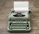 Swiss Hermes 3000 Portable Typewriter Sea Foam Green W  Case