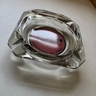 Vintage The Mint Hotel Casino Las Vegas Glass Ashtray Pink Square Tobacciana