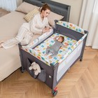 5 In 1 Baby Nursery Center Foldable Toddler Bedside Crib W music Box