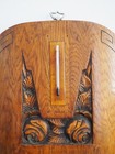 Magnificent Art Deco Roses French Carved Walnut  Thermometer Barometer Station W