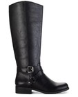 Style   Co Women   s Us 6 5 Black Faux Leather Knee High Riding Boots Zip Buckle