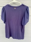 Michael Kors Women s Sheer-sleeve Navy Top  Size Large